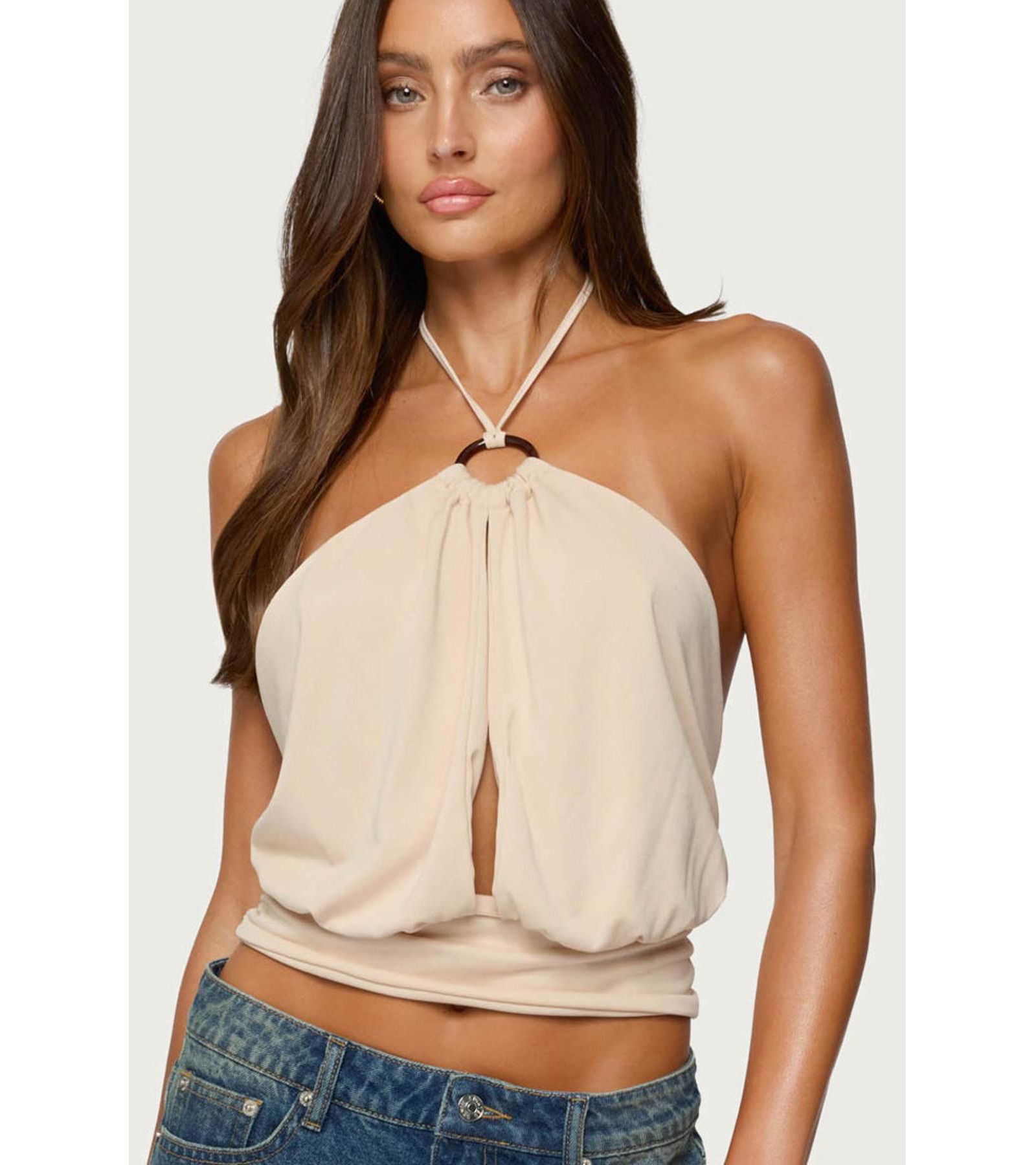 Женский топ Edikted Khalia Backless Cut Out Halter
