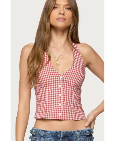 Edikted Женский топ-халтер в клетку Gingham