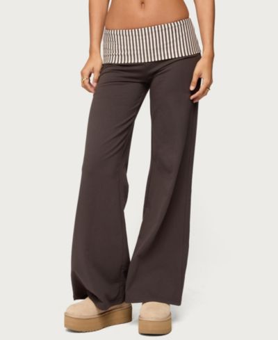 Edikted Женские брюки Meshey Striped Foldover