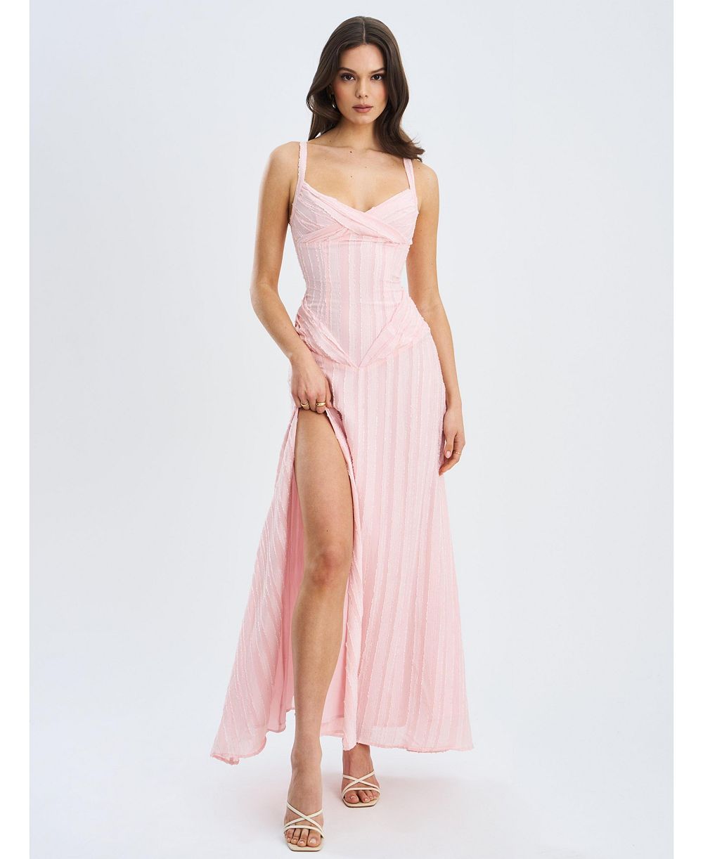 Miss Circle Женское вечернее платье Mallory Baby Pink Stripe