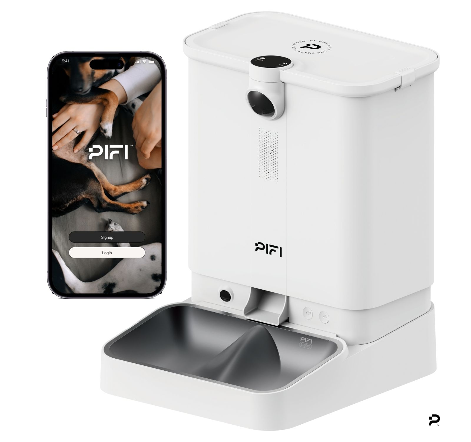 PiFi All-in-One Smart Dog Feeder & Cat Feeder - Multi Pet Feeder - Dual Hopper - Customizable Feeding Meal Tracking via App - 5g and 2.4g Wi-Fi