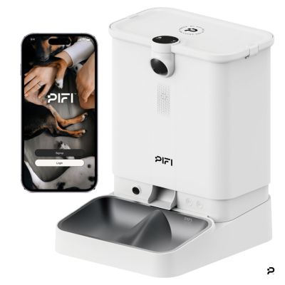 PiFi All-in-One Smart Dog Feeder & Cat Feeder - Multi Pet Feeder - Dual Hopper - Customizable Feeding Meal Tracking via App - 5g and 2.4g Wi-Fi