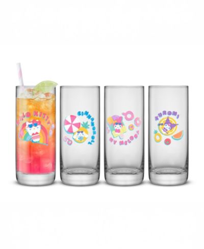 Стаканы JoyJolt Hello Kitty Friends Summer Drinking Glasses 4 шт