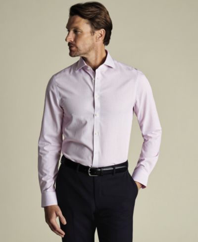 Charles Tyrwhitt Мужская классическая рубашка в клетку, не требующая глажки