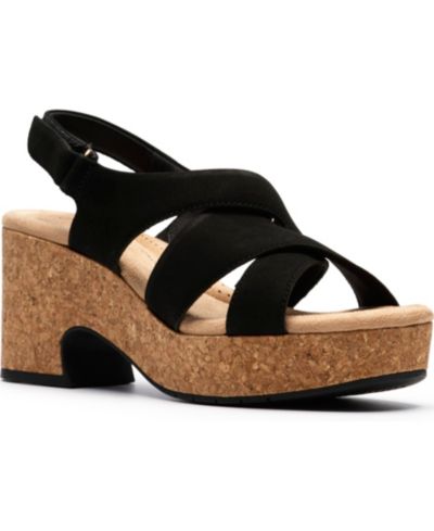 Clarks Women's Nerisa Grace Round Toe Wedge Sandals