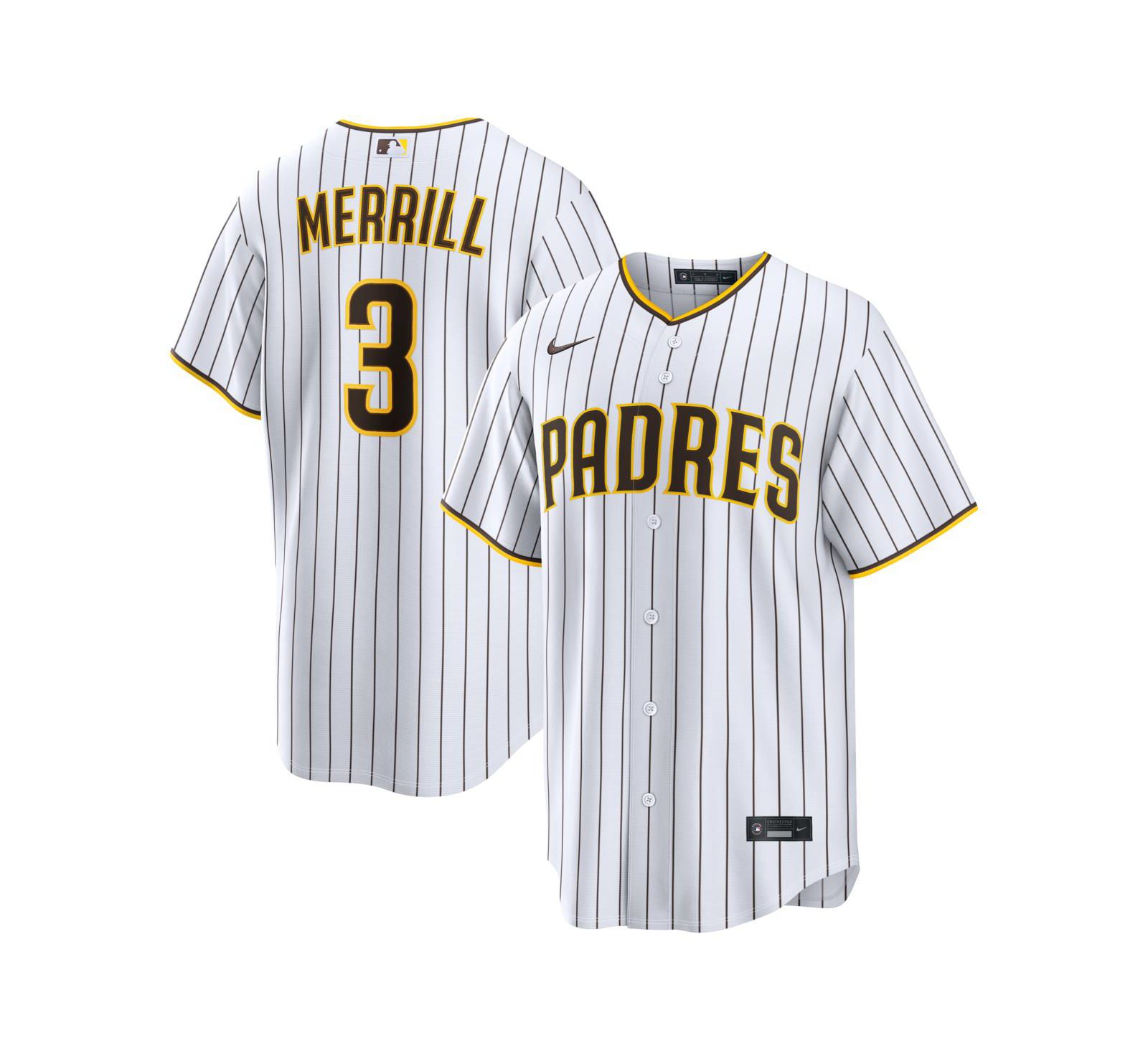 Nike Мужская джерси Jackson Merrill White San Diego Padres Home Replica