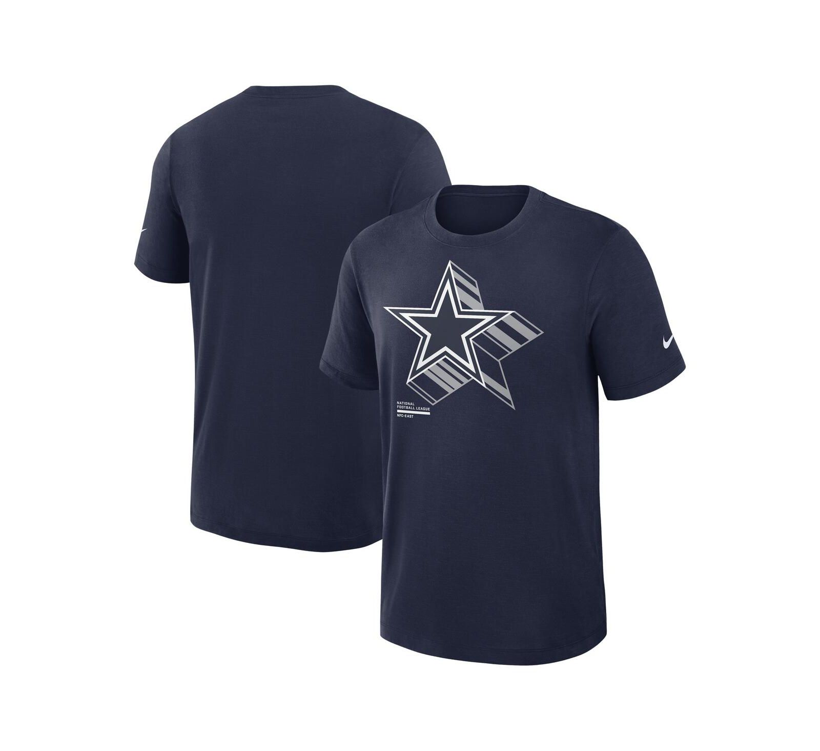 Мужская футболка Nike Navy Dallas Cowboys Left End Run Slub Performance