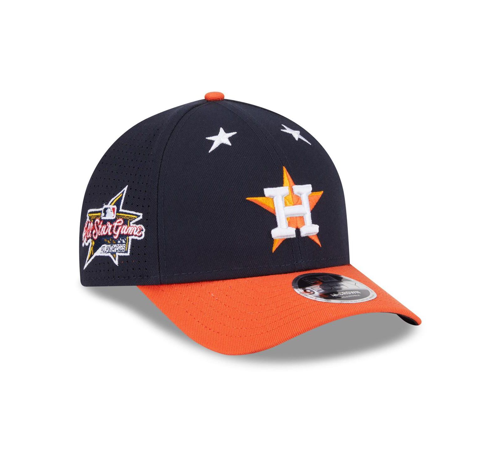 Мужская бежево-оранжевая регулируемая кепка New Era Houston Astros 2025 MLB All-Star Game 9FORTY M-Crown
