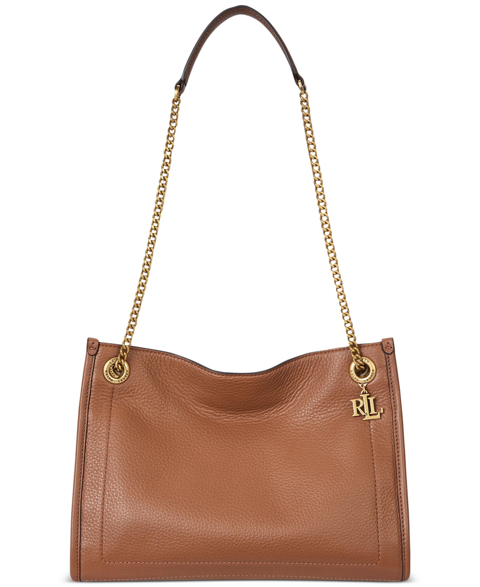 Lauren Ralph Lauren Bradley Pebbled Leather Small Tote Bag