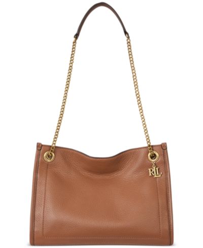 Lauren Ralph Lauren Bradley Pebbled Leather Small Tote Bag