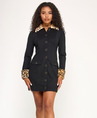 SENI & CADE Juniors' Cheetah Trim Jacket Dress