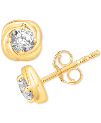 Серьги-гвоздики Diamond Love Knot (1/2 ct. t.w) в 14k Gold