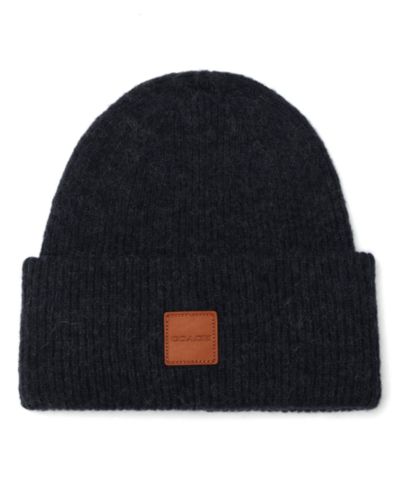 COACH Мужская шапка Bean Hat с кожаной нашивкой