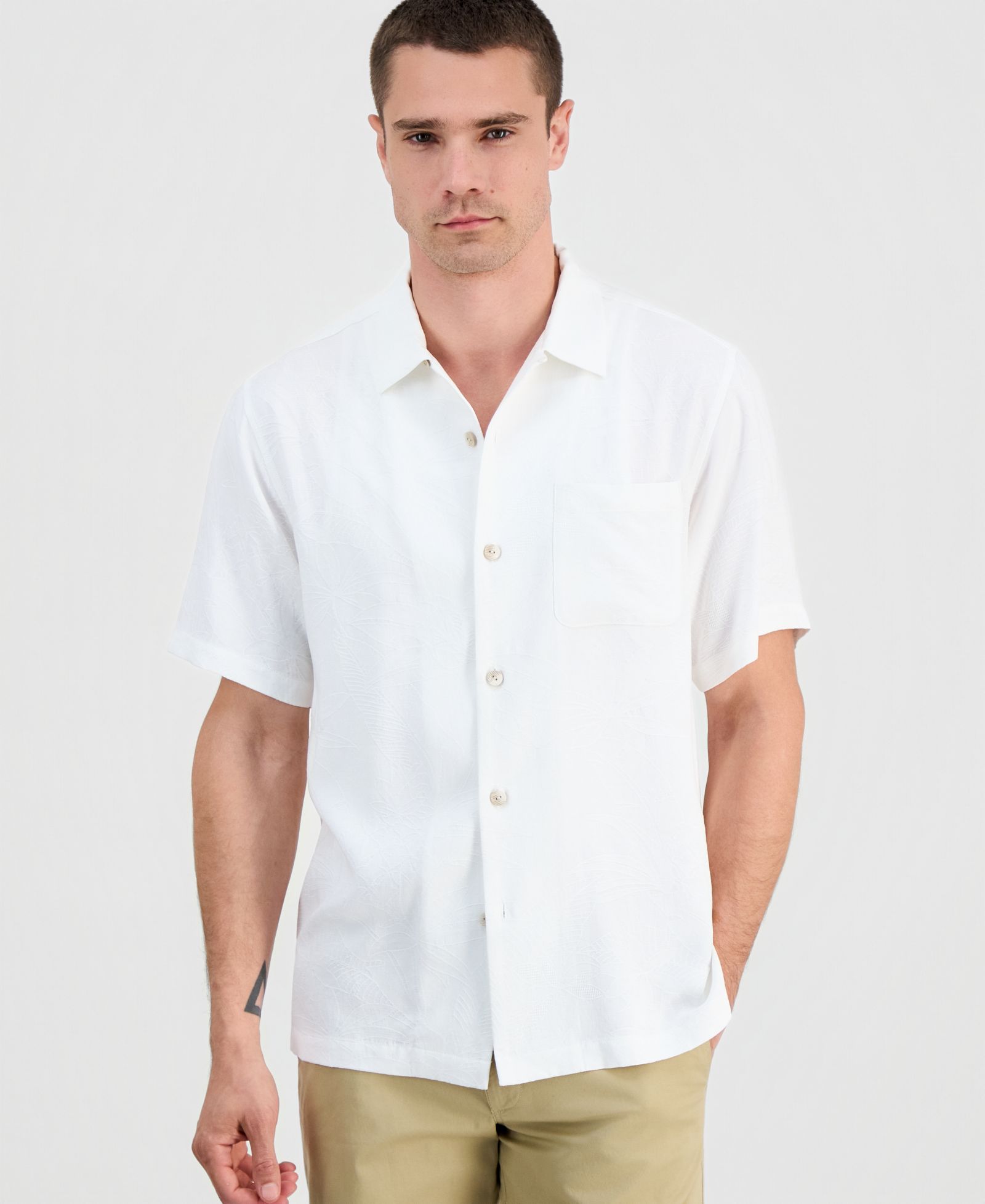 Мужская рубашка Tommy Bahama Coastal La Mer Short-Sleeve Island Floral Jacquard