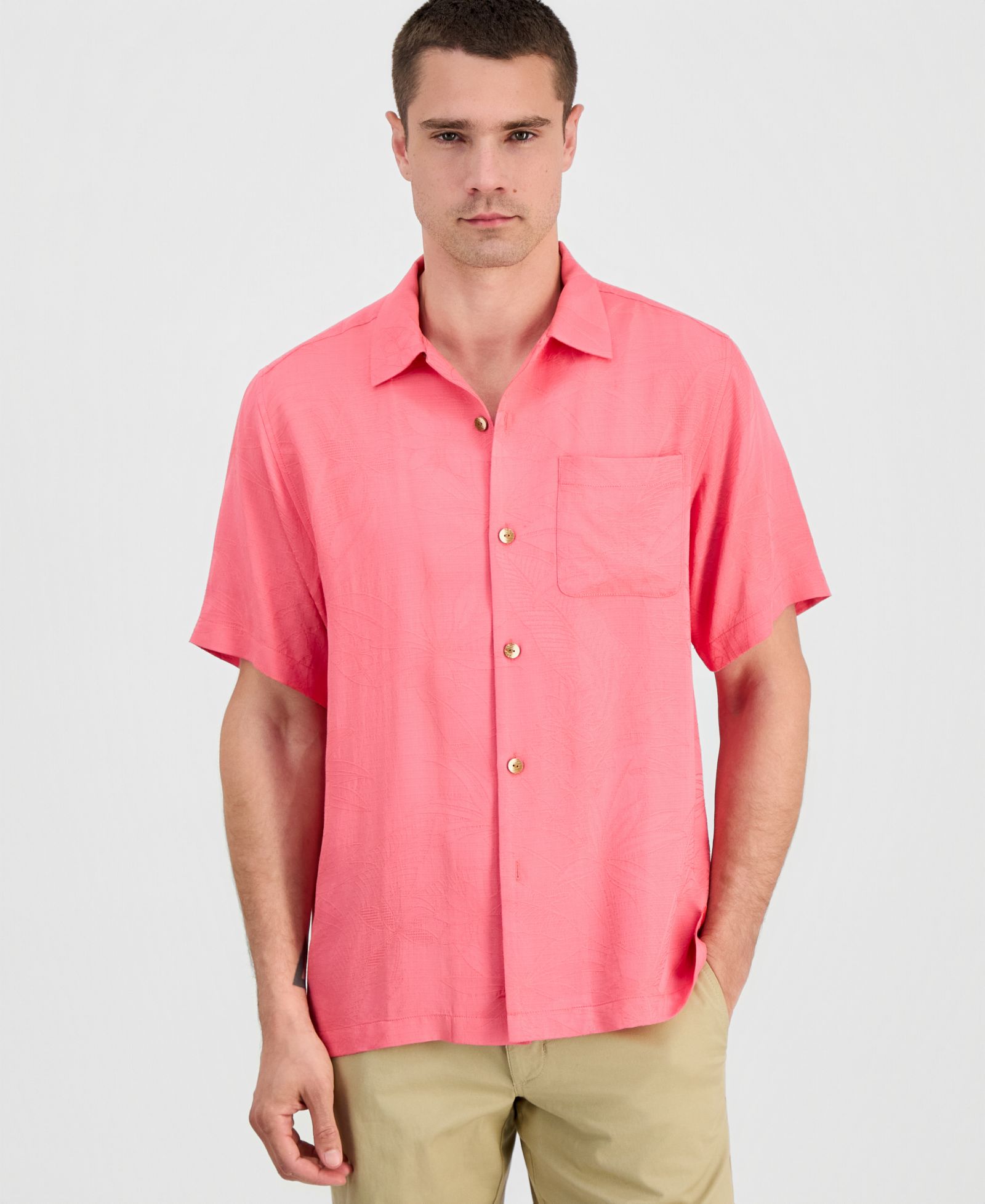 Tommy Bahama Men's Coastal La Mer Short-Sleeve Island Floral Jacquard Shirt