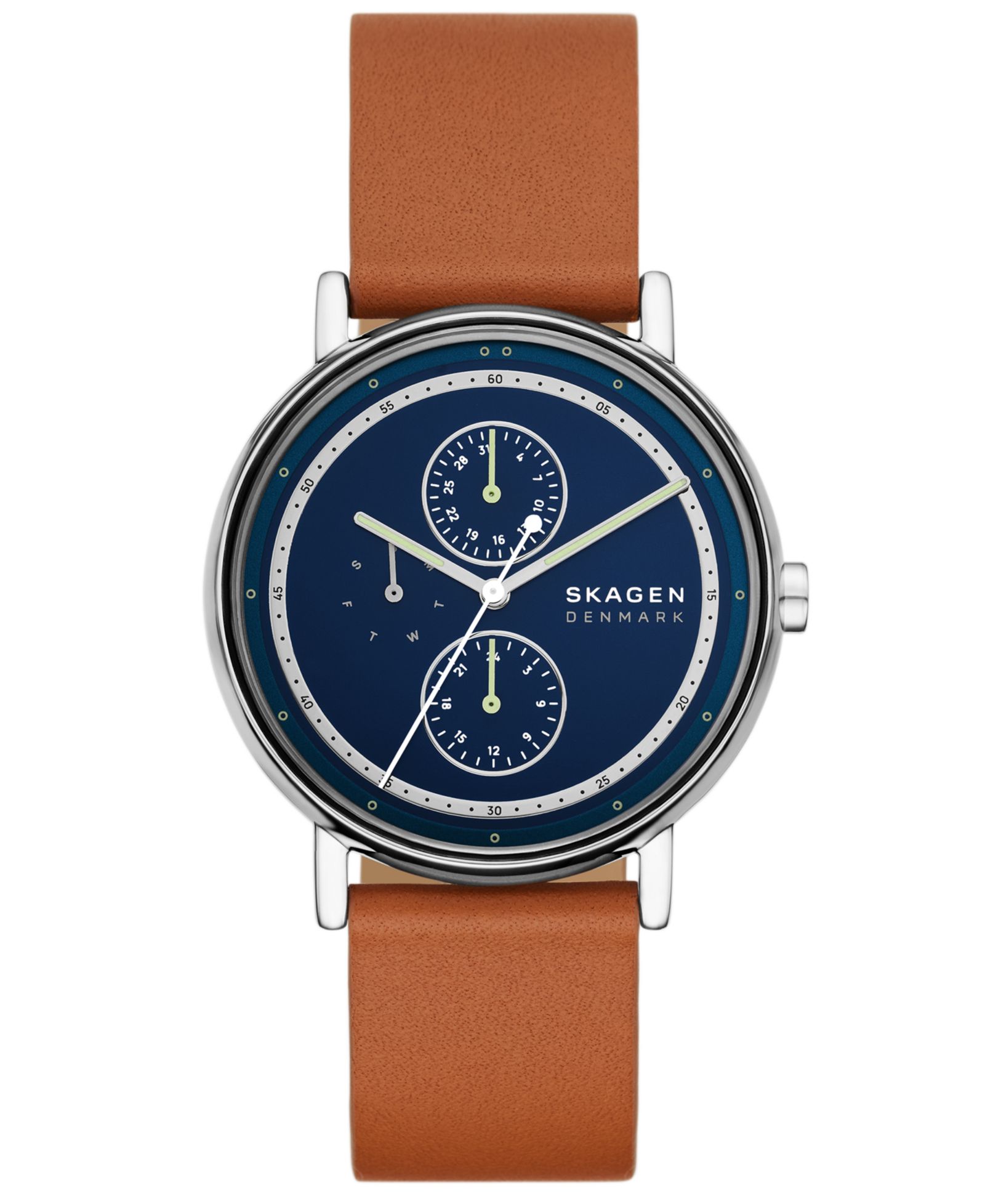 Skagen Men's Signatur Quartz Multifunction Brown Leather Watch, 40mm