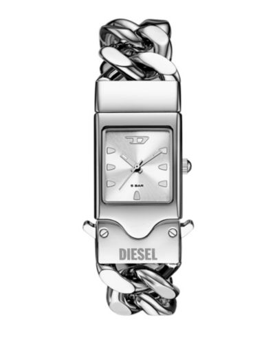 Diesel Мужские кварцевые часы Closer, серебряная нержавеющая сталь, 22mm