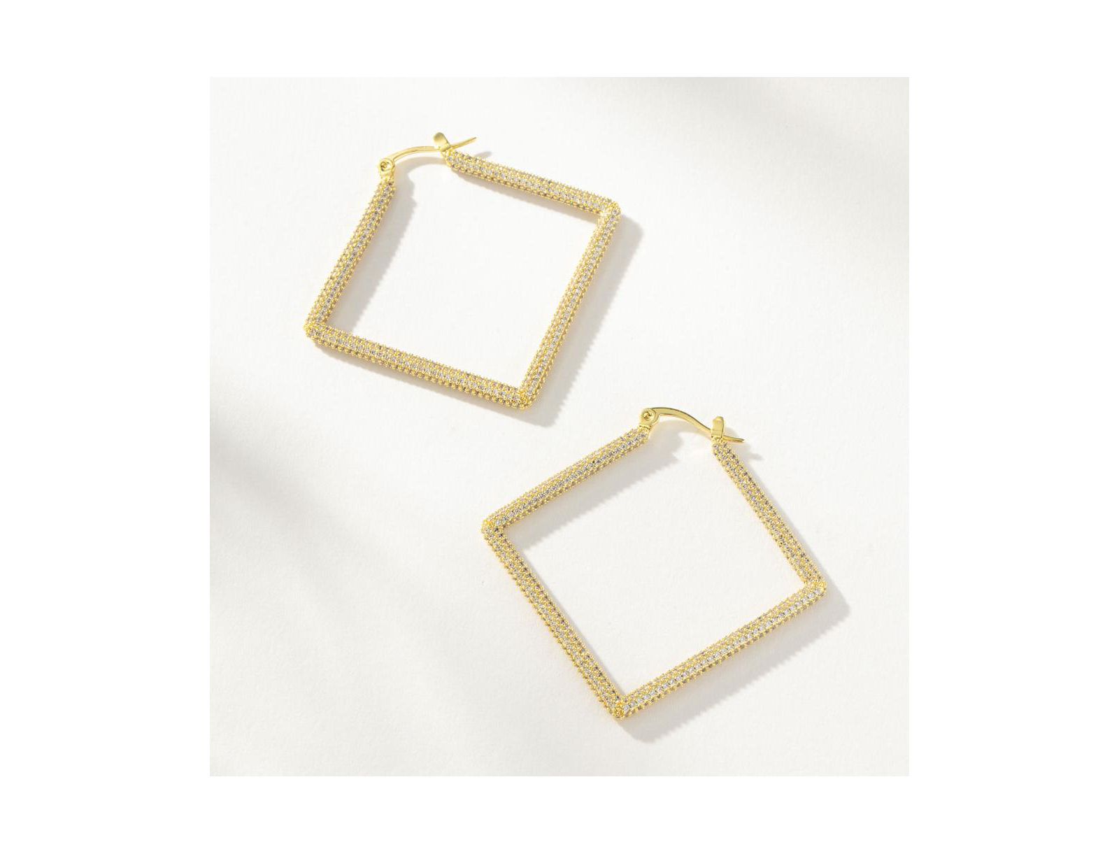 Серьги-кольца Uncommon James 14K Gold-Plated Cubic Zirconia Girl Boss 2.0