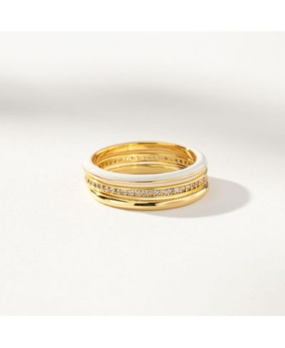 Uncommon James 14k Gold-Plated Hot Forever Ring (Set of 3)