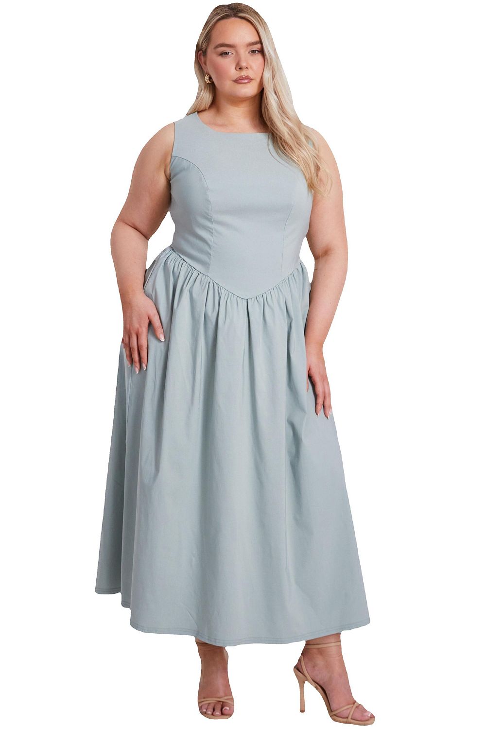QUIZ платье миди Plus Size из бенгалина