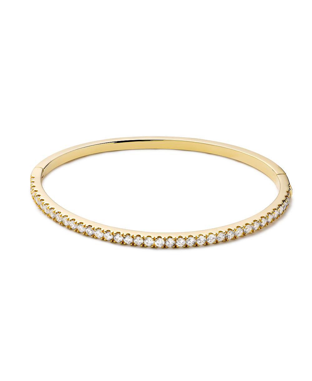 Ana Luisa браслет Juliette Cubic Zirconia 14K Gold-Plated Bangle Bracelet