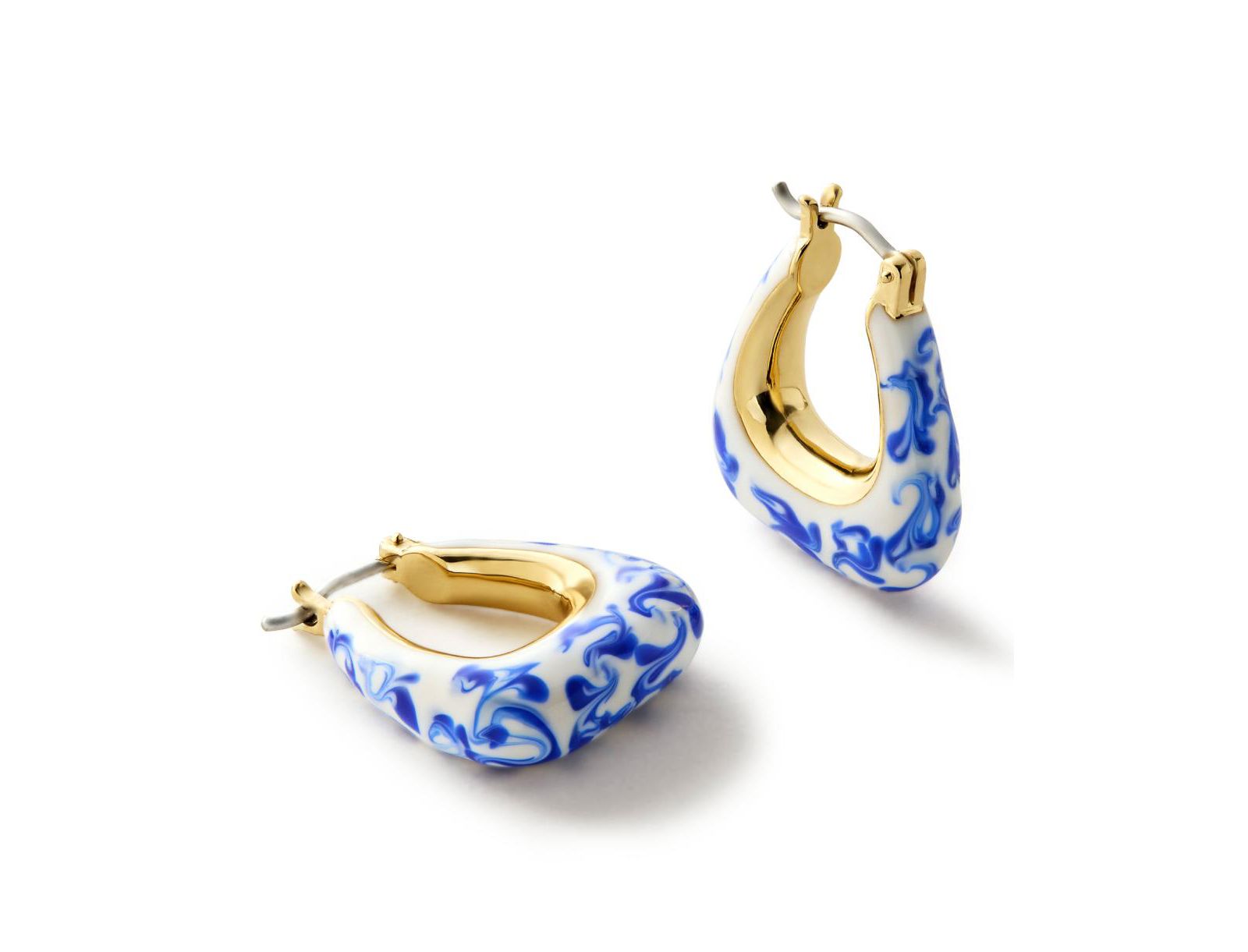 Ana Luisa Dakota Blue Marble 14K Gold-Plated Statement Earrings