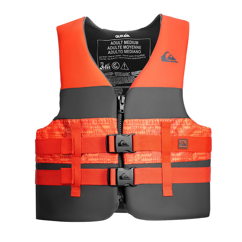 Спасательный жилет Quiksilver USCG Approved для взрослых, с быстроразъемными пряжками и дренажными отверстиями для рыбалки
