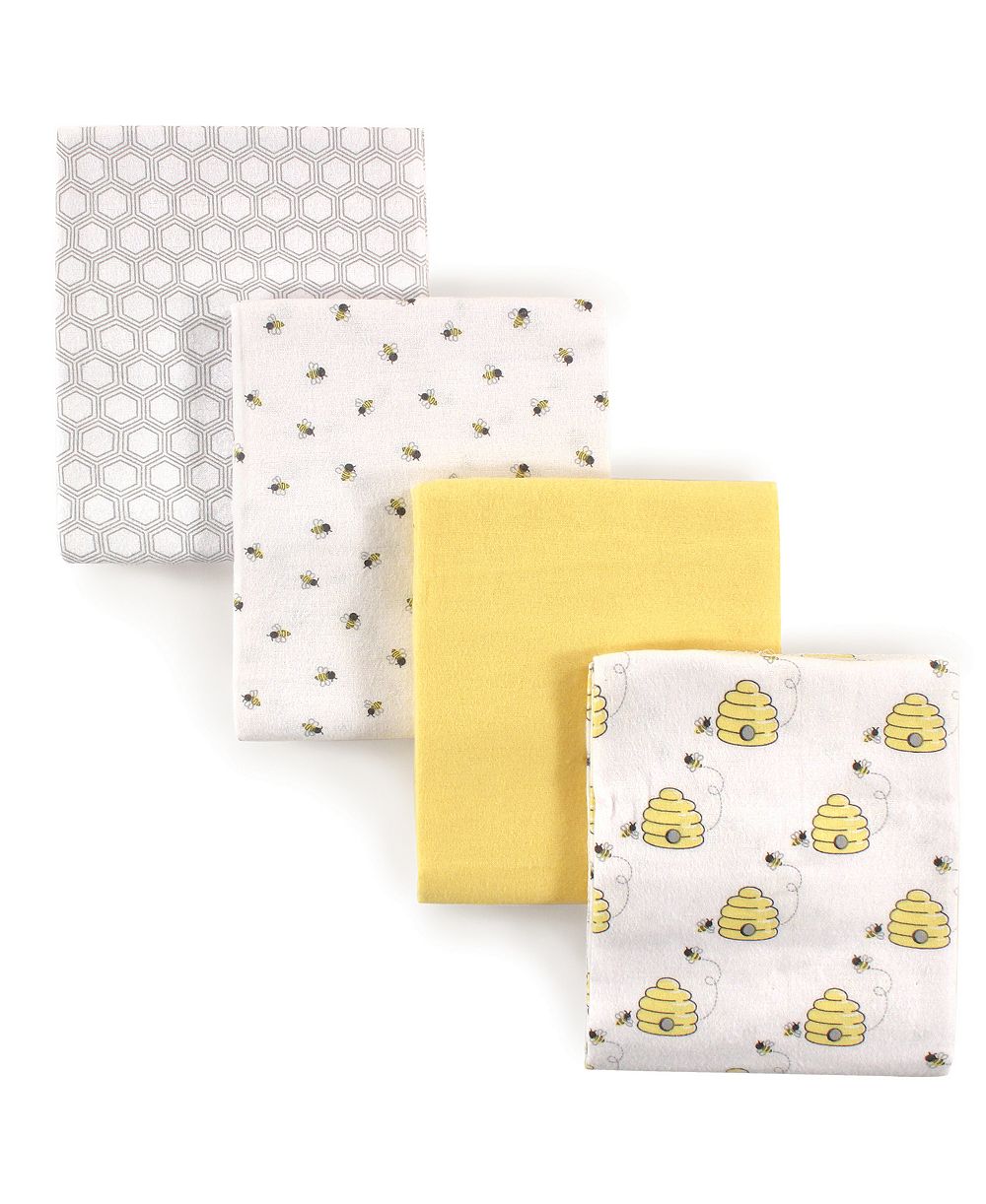 Hudson Baby Unisex Cotton Flannel Swaddling Wraps
