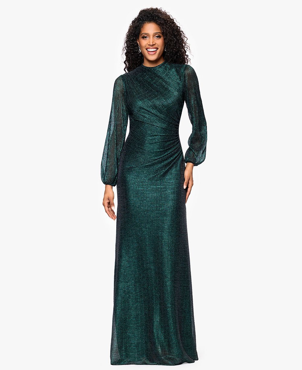 Betsy & Adam Women's Long Sleeve Ball Gown