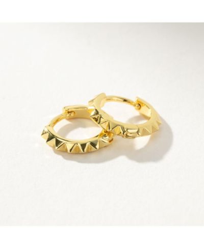 Uncommon James 14K Gold-Plated Textured Mini Huggie Earrings