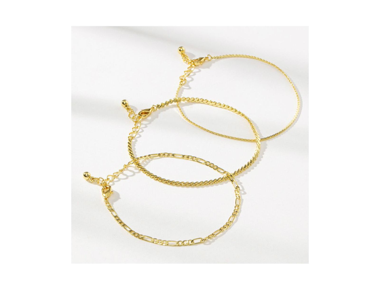 Uncommon James браслеты с позолотой 14K (набор из 3 шт.)