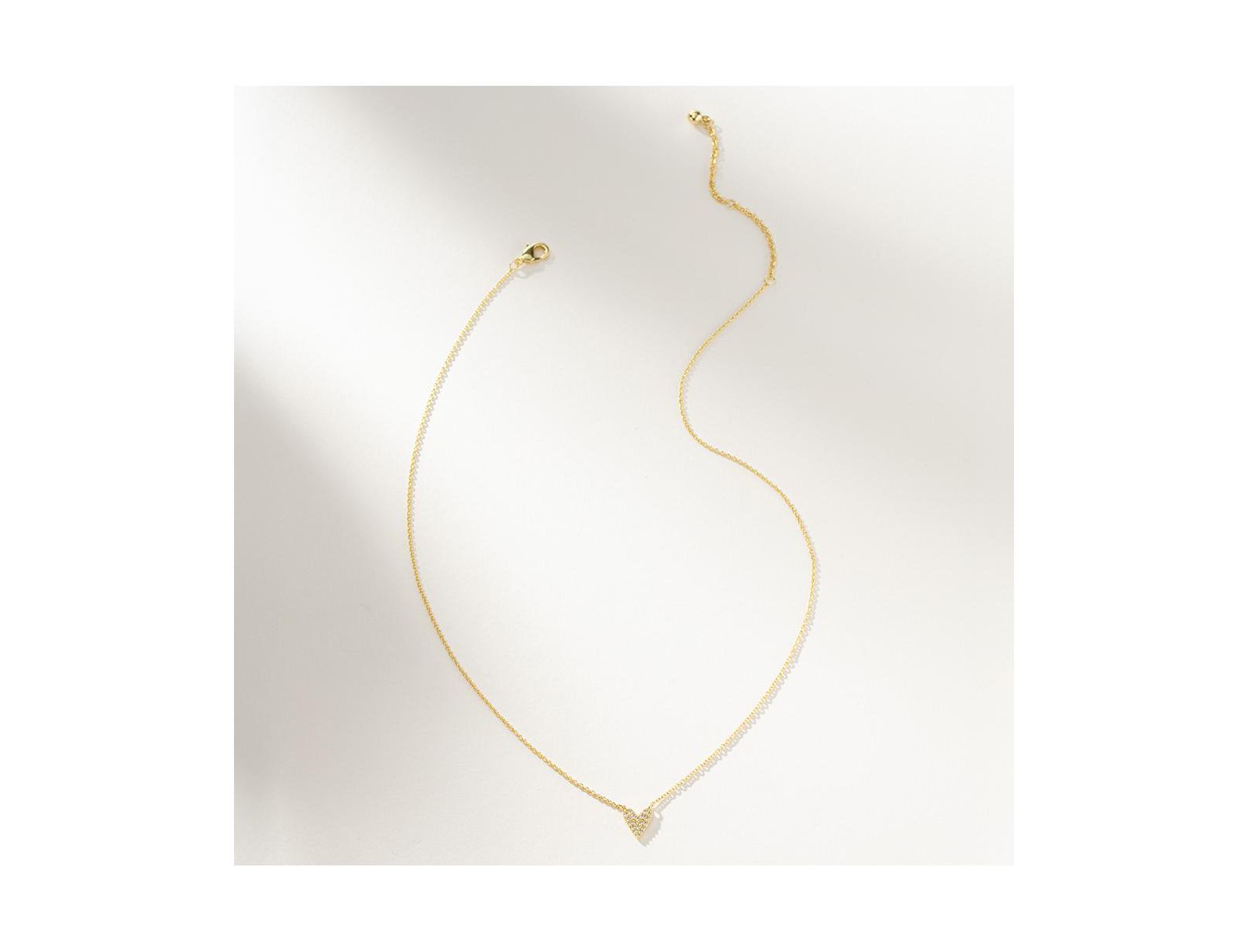 Uncommon James 14K позолоченное ожерелье с полным сердцем, 14"-16"