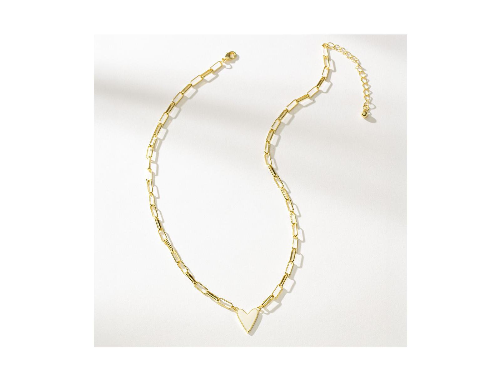 Uncommon James Ожерелье с эмалевым сердцем, позолота 14K Gold-Plated