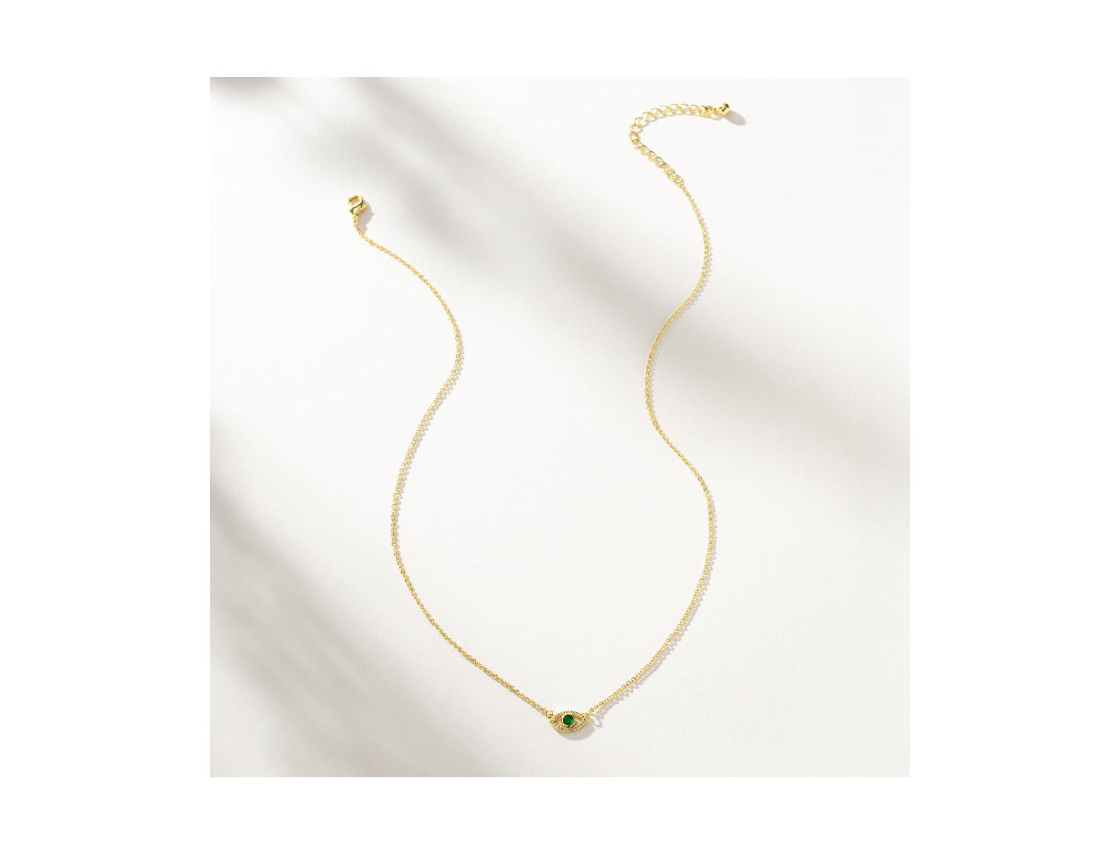 Uncommon James ожерелье с кулоном Evil Eye, позолота 14k, 16" + 2" extender