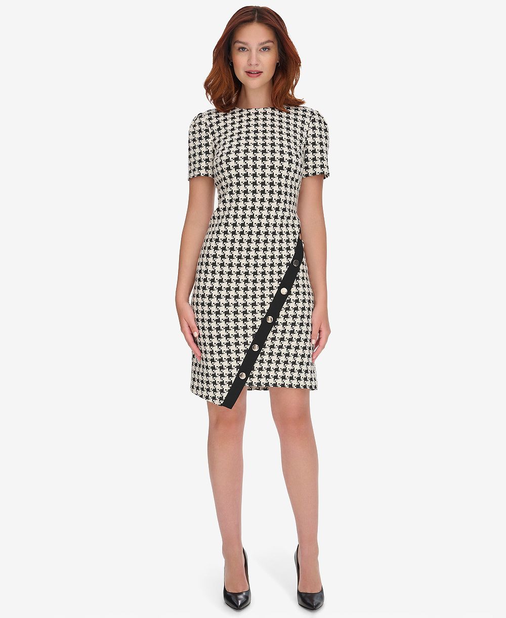 Tommy Hilfiger Women's Houndstooth Pattern Sheath Dress