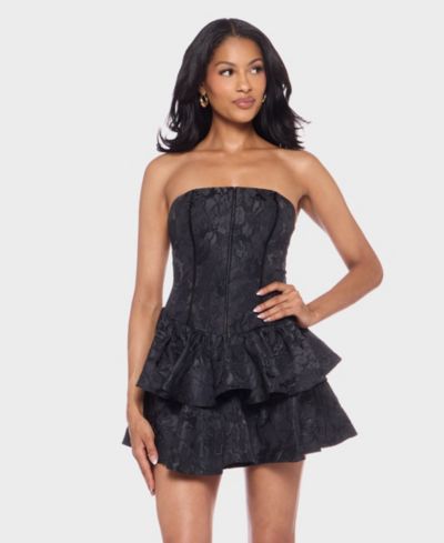 Платье Alex & Sophia Juniors' Strapless Jacquard Petal