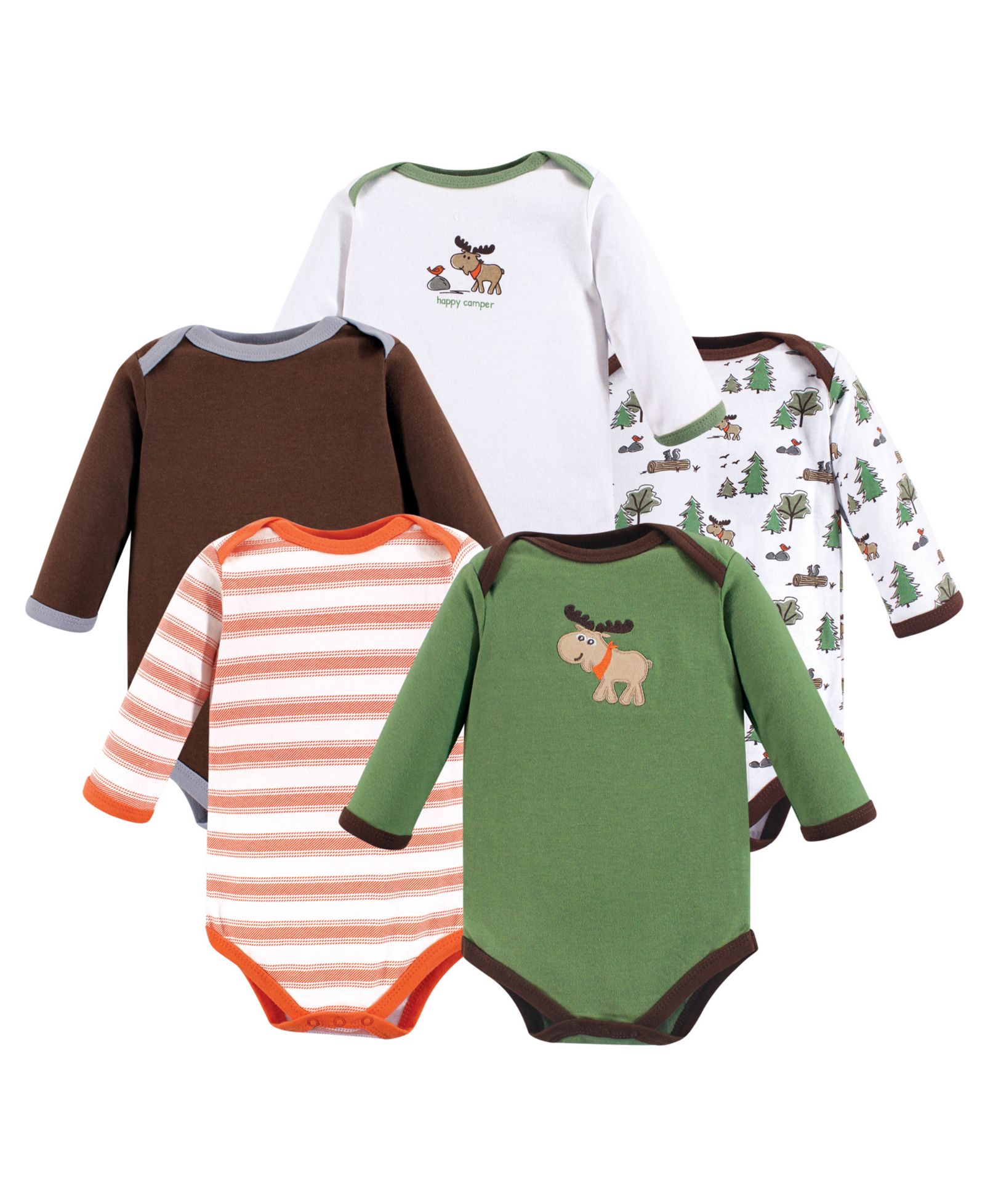 Luvable Friends Comfy Cotton Long-Sleeve One-Piece Suits