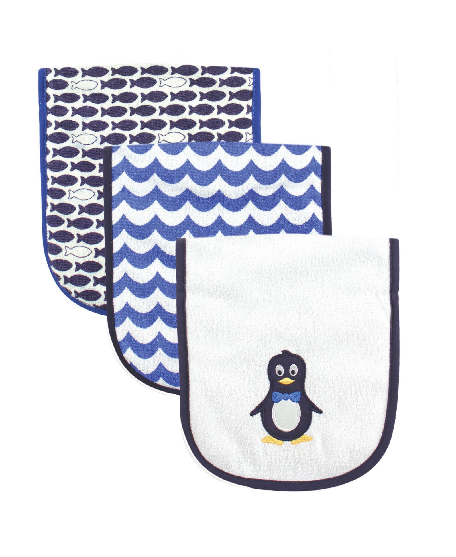 Luvable Friends Boys Padded Cotton Spit-Up Shields with Soft Fiber Core