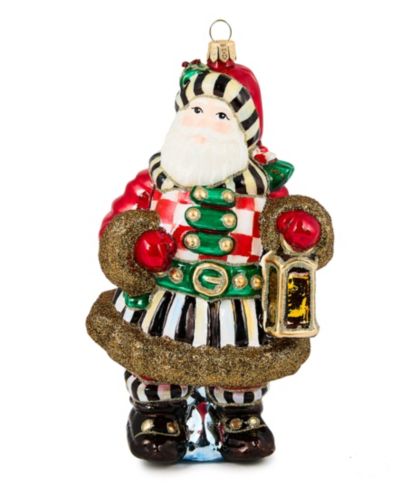 MacKenzie-Childs Courtly Check Town Crier Santa Ornament
