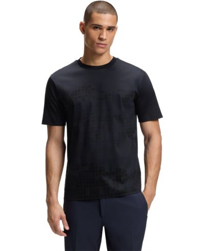 BOSS By Hugo Boss Men's Mercerised-Cotton Printed Graphic T-Shirt