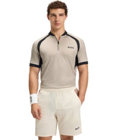 Мужская поло рубашка BOSS Hugo Boss Slim-Fit с воротником на молнии