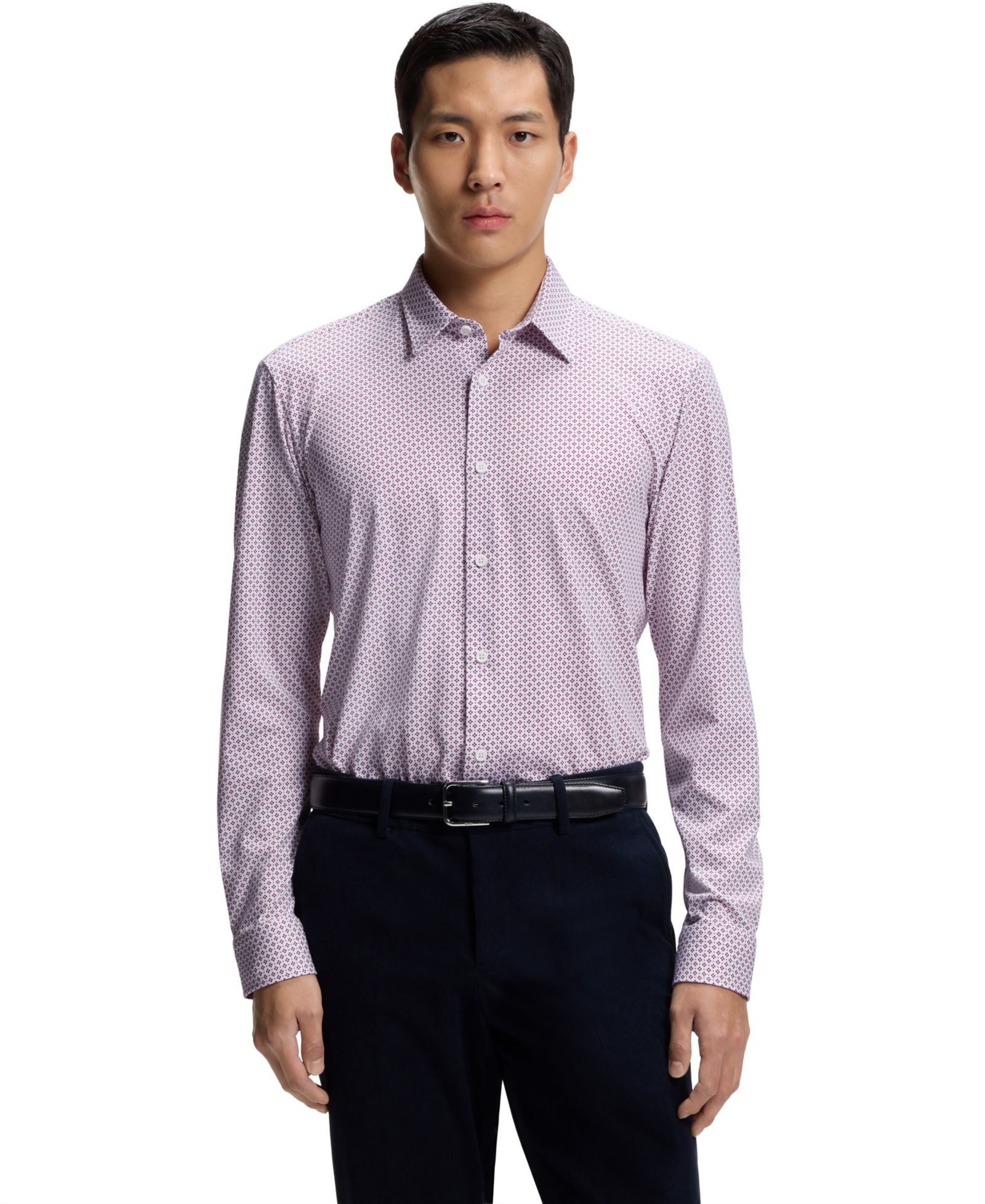 Рубашка Hugo Boss Men's Printed Cotton Blend Slim-Fit