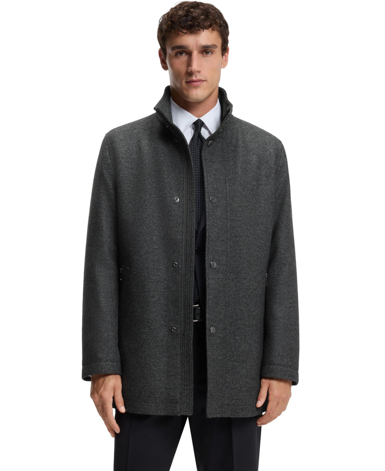 BOSS by Hugo Boss Men's Relaxed-Fit Wool-Blend Coat