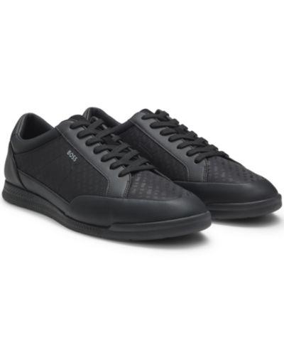 Мужские кроссовки Hugo Boss с кожаной отделкой и monogram-жаккардом