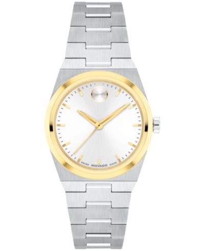 Женские часы Movado Bold Quest Mini Swiss Quartz Two Tone Stainless Steel, 28mm