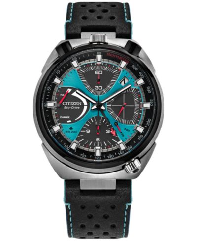 Citizen Мужские часы Promaster Tsuno Chronograph Black Leather 44.5mm