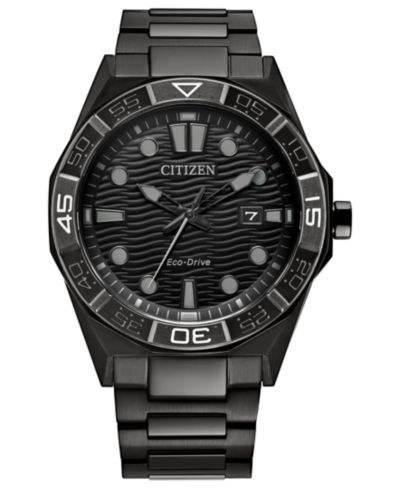 Citizen Men's Eco-Drive Sport Casual Brycen Black Stainless Steel Bracelet Watch, 42mm