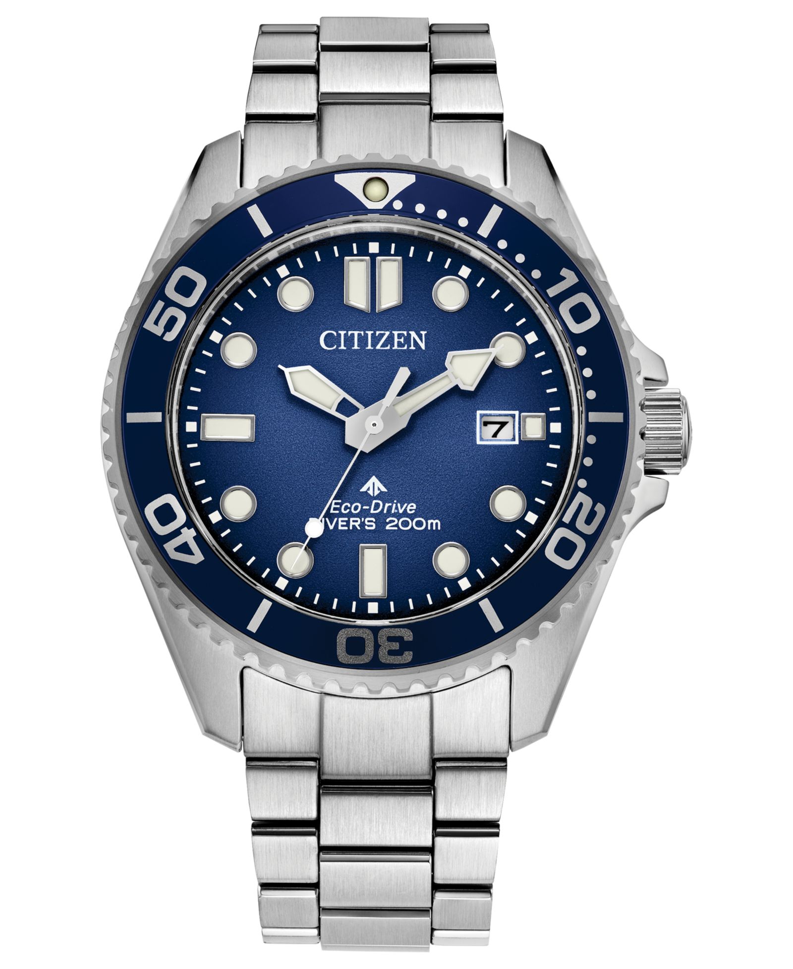 Часы Citizen Men's Eco-Drive Promaster Dive Silver-Tone Stainless Steel Bracelet, 41mm