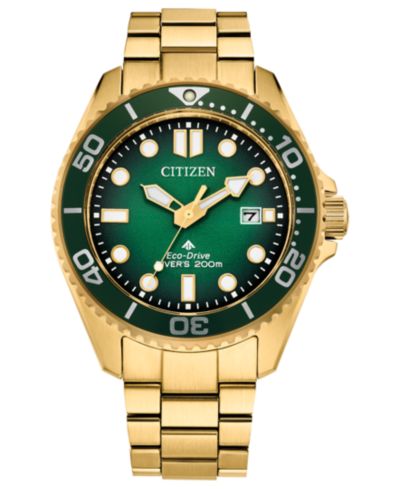 Мужские часы Citizen Eco-Drive Promaster Dive Gold-Tone Stainless Steel Bracelet 41mm
