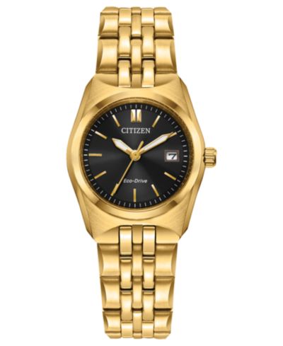 Citizen Женские классические часы Corso из золотистой стали с браслетом, 27mm